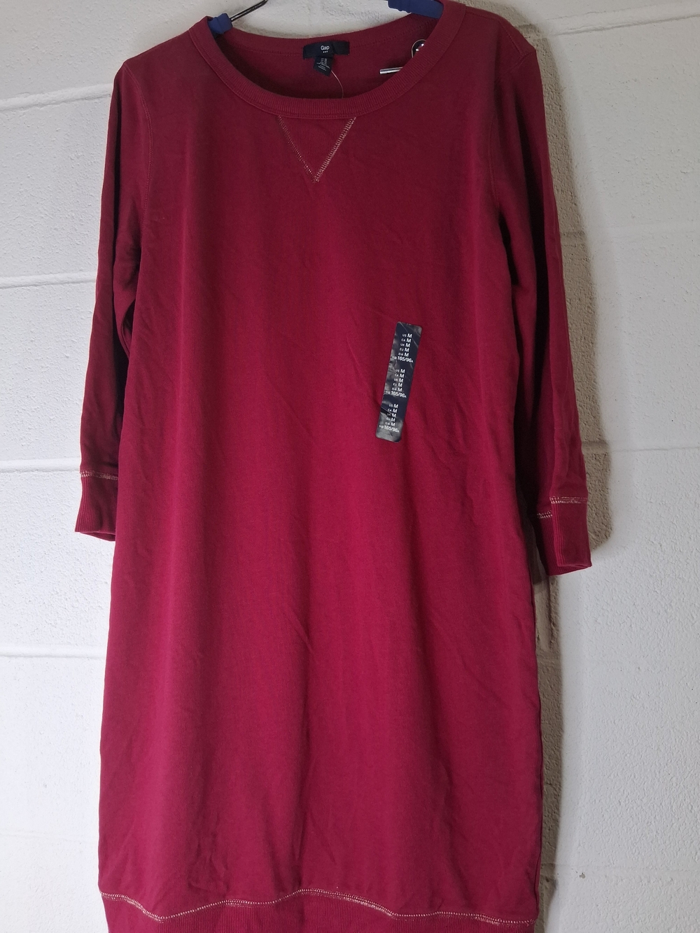 GAP NWT Women's Long Sleeve Crewneck Dress - Deep Wine